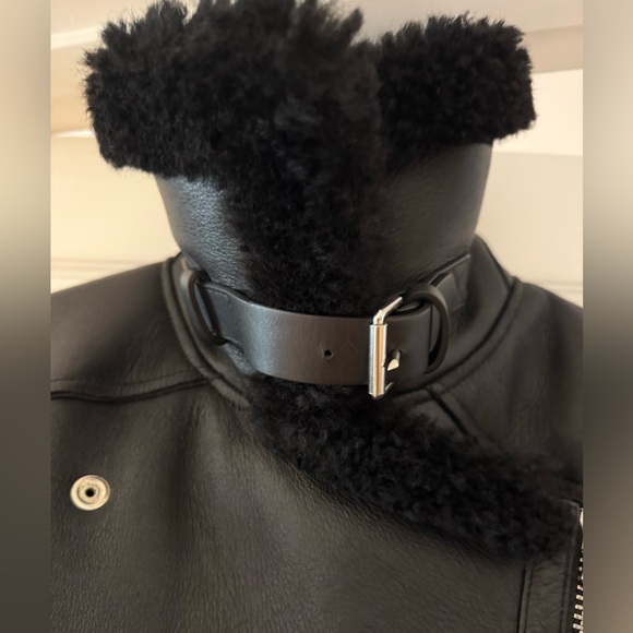 NEW! Acne Studio Black Velocite Lamb Shearling Leather Jacket Size 36 - Picture 10 of 16